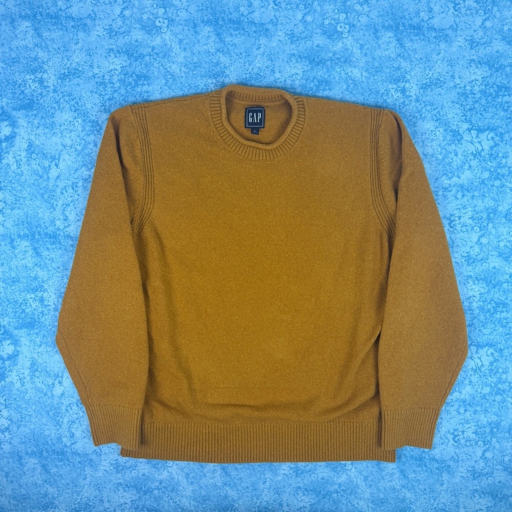 Gap Crewneck Sweater Autumn Orange Wool Blend Mens Large